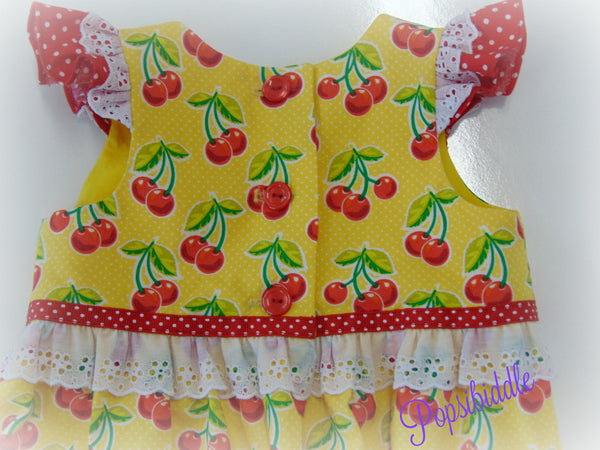 Cherries Jubilee Romper-Yellow